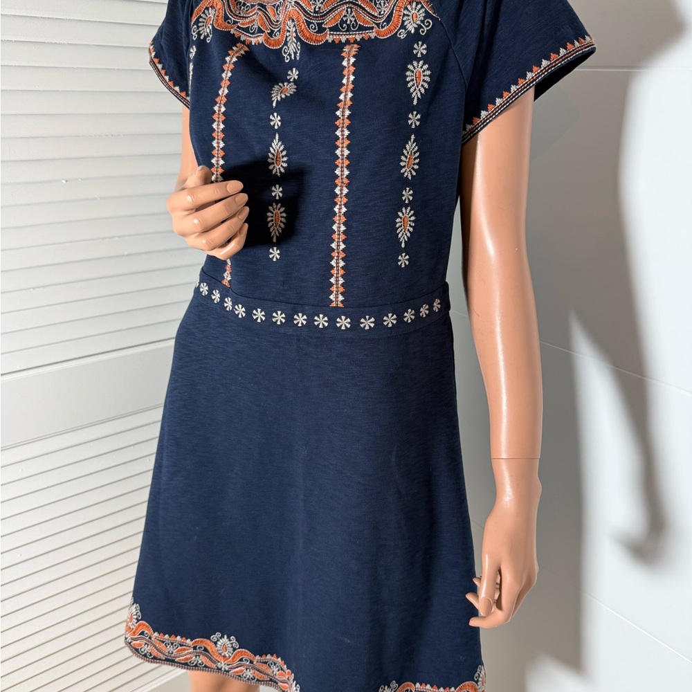 Tory Burch boho-inspired off-the-shoulder A-line dress navy large - Picture 15 of 16